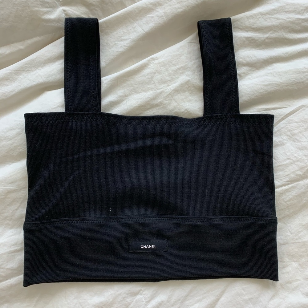 Authentic Black reworked Chanel crop top